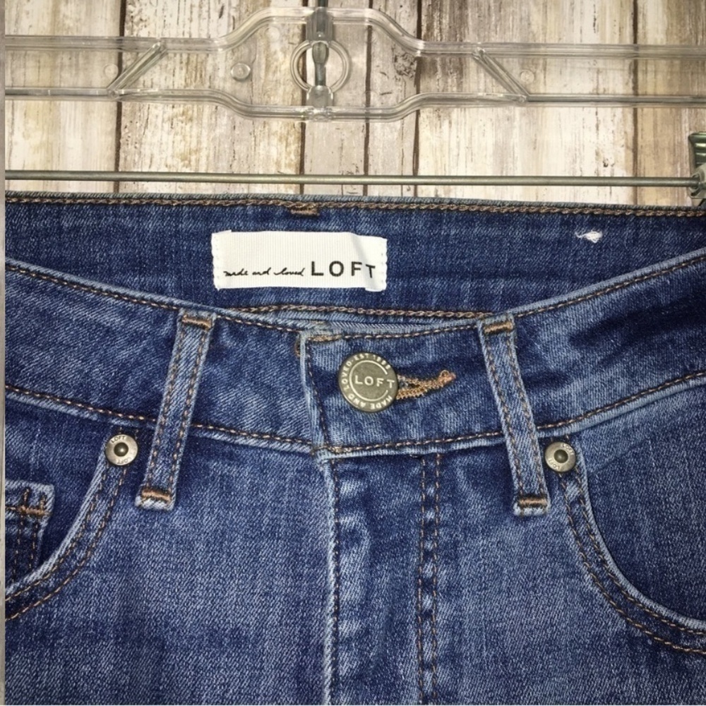 Loft Curvy Skinny Double Hem Jeans - Picture 5 of 8